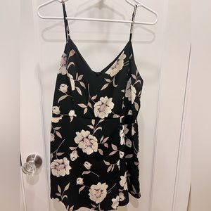Lulus Magical Meadow Black Floral Romper in Large